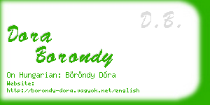 dora borondy business card