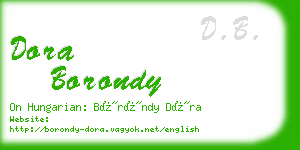 dora borondy business card
